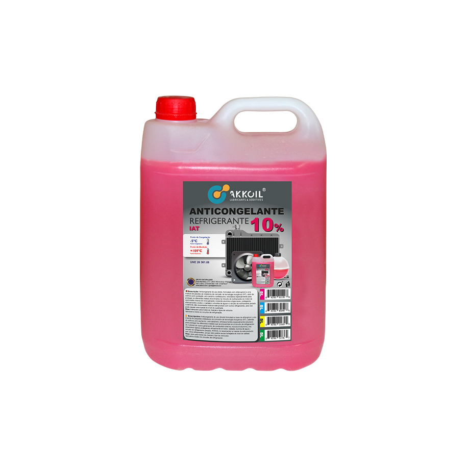 Akkoil Anticongelante 10% Rosa Inorgânico 5L