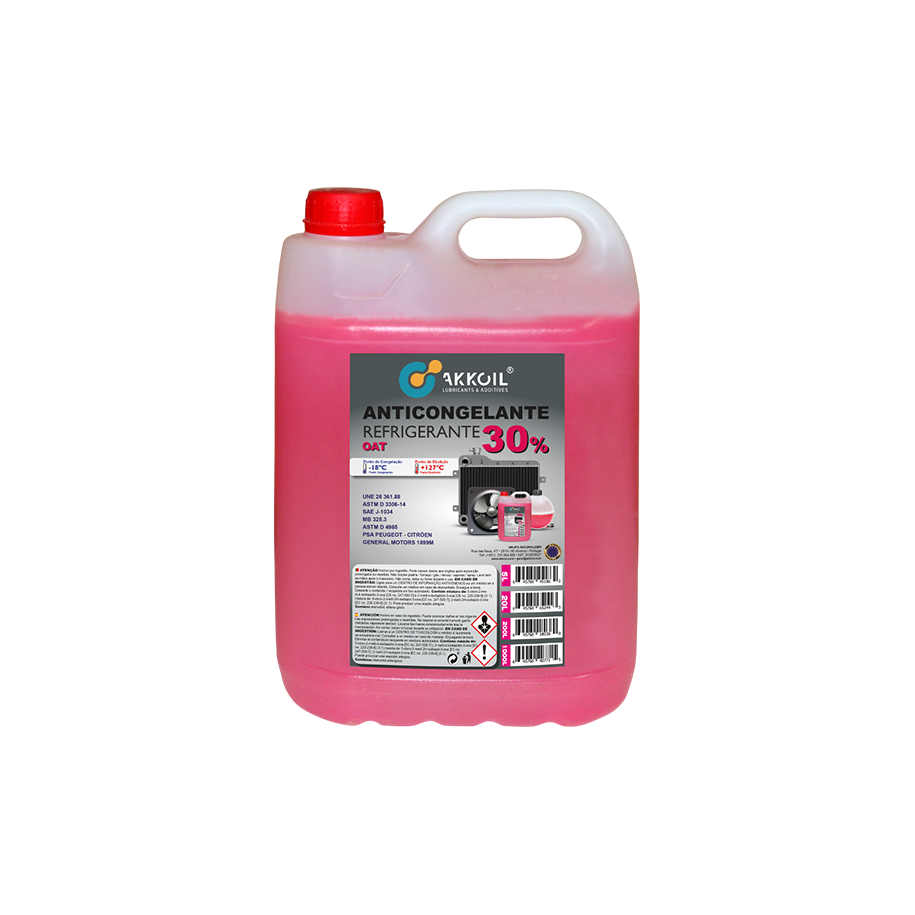 Akkoil Anticongelante 30% OAT Rosa Orgânico 5L