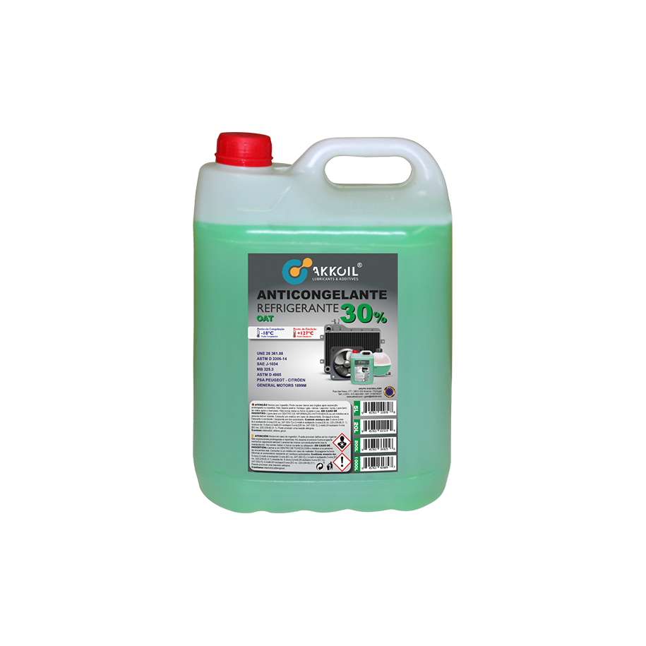 Akkoil Anticongelante 30% OAT Verde Orgânico 5L